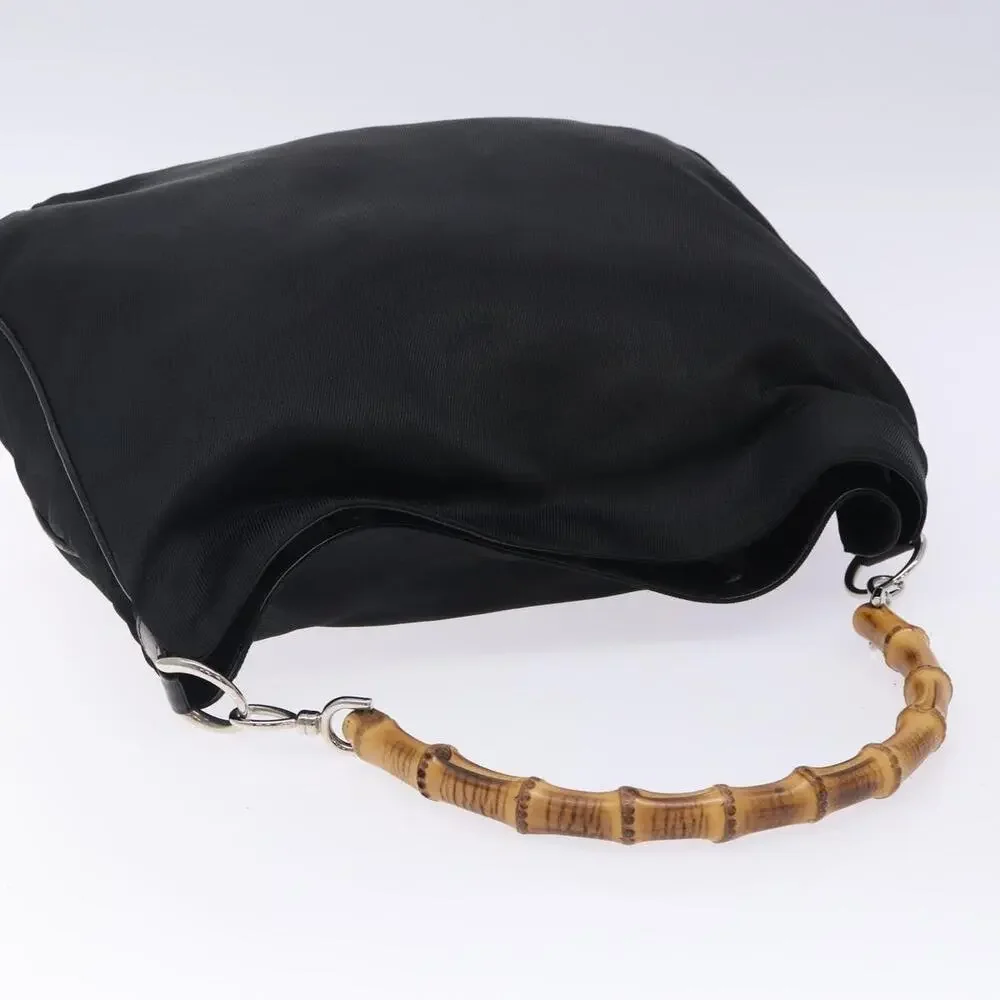 Gucci Bamboo Nylon Handbag 001 Black